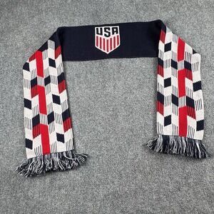 U.S. Soccer Insider Scarf 2019 USA Soccer Knit Fringe Red White Blue Fan Gear